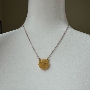 Letter M Initial Necklace 925 Sterling Gold Plated Monogram Pendant 18”